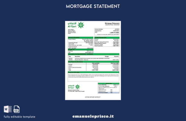 stile verificato Dichiarazione di mutuo della Kuwait Commercial Bank of Kuwait (